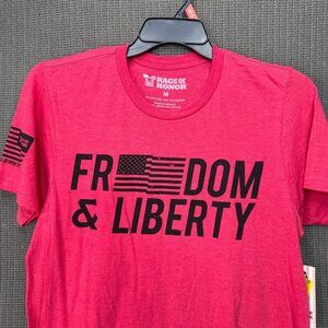 Rags Of Honor Freedom & Liberty Red Unisex Size M T-Shirt Patriotic Graphic Tee